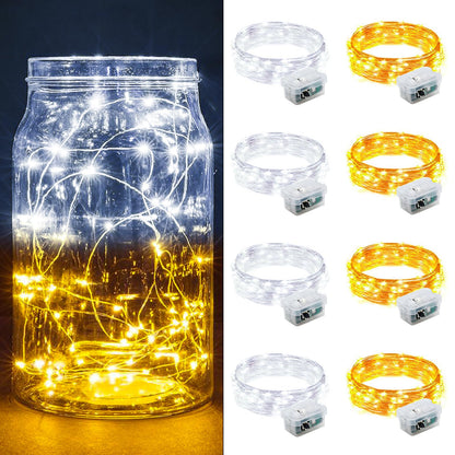 Aurora Glow Waterproof Fairy Lights 7ft Battery Operated for Patio Table Centerpiece and Outdoor Dining Setup
