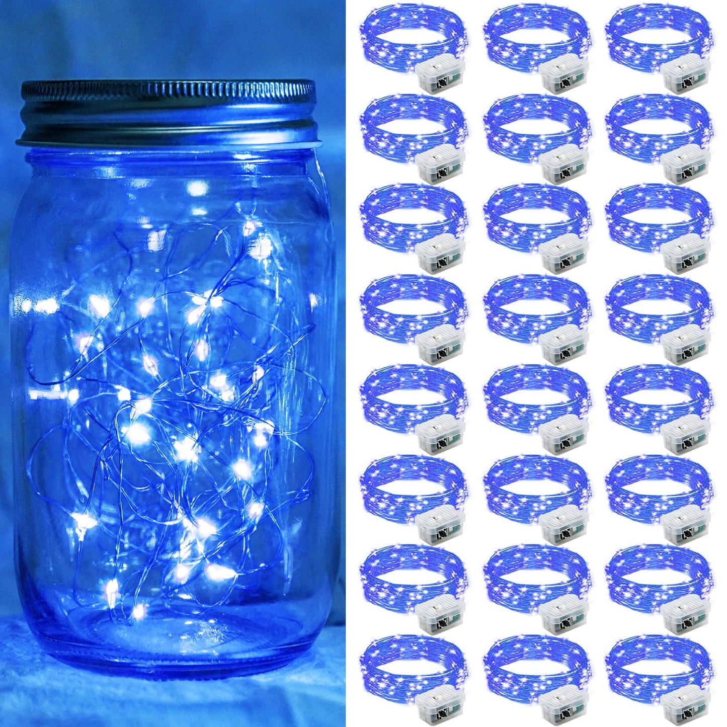 Aurora Glow Waterproof Fairy Lights 7ft Battery Operated for Patio Table Centerpiece and Outdoor Dining Setup