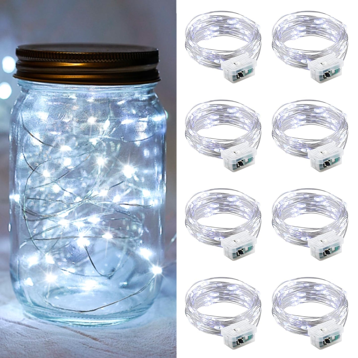 Aurora Glow Waterproof Fairy Lights 7ft Battery Operated for Patio Table Centerpiece and Outdoor Dining Setup