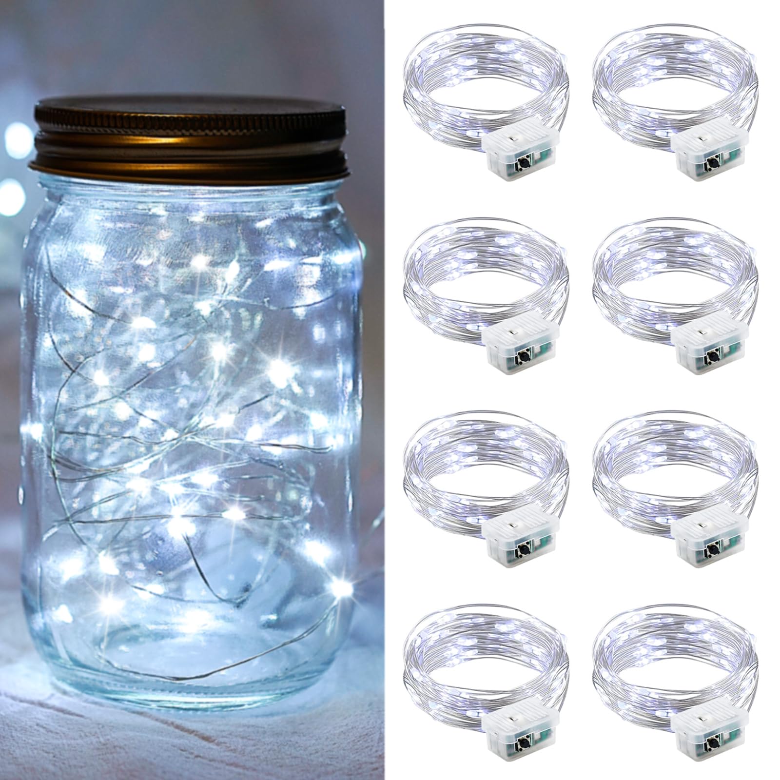 Aurora Glow Waterproof Fairy Lights 7ft Battery Operated for Patio Table Centerpiece and Outdoor Dining Setup
