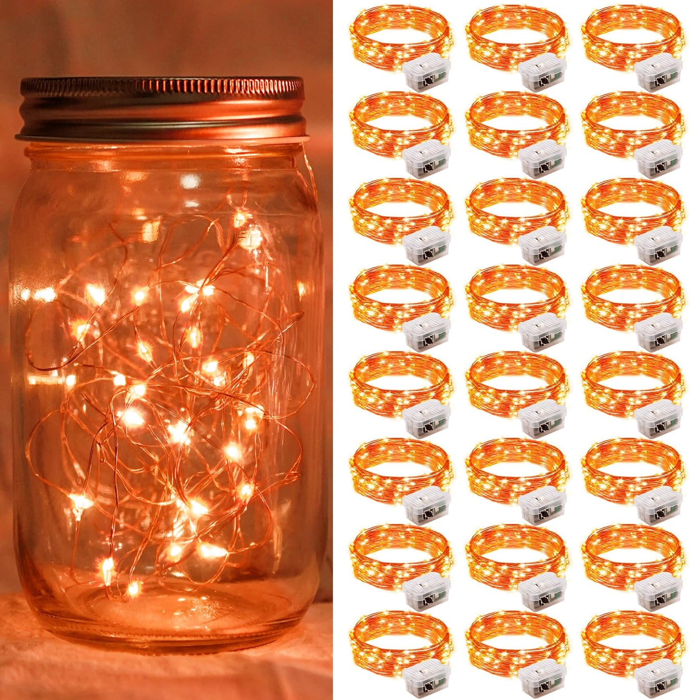 Aurora Glow Waterproof Fairy Lights 7ft Battery Operated for Patio Table Centerpiece and Outdoor Dining Setup