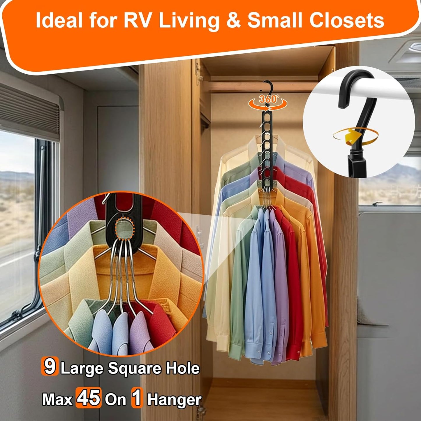 Aurora Living 6-Pack Space Saving Hangers – Stylish Closet Upgrade for Aesthetic Bedrooms and Cozy Apartments