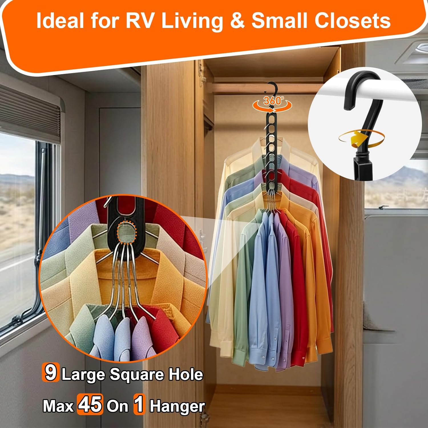 Aurora Living 6-Pack Space Saving Hangers – Stylish Closet Upgrade for Aesthetic Bedrooms and Cozy Apartments