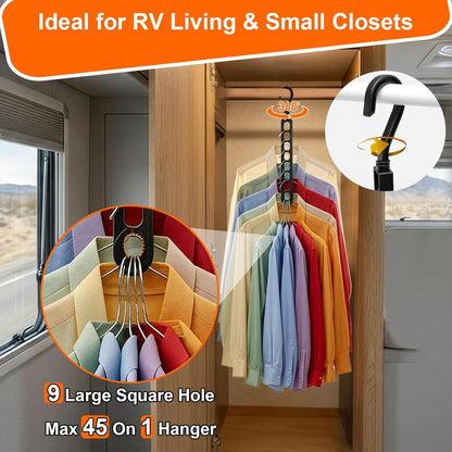 Aurora Living 6-Pack Space Saving Hangers – Stylish Closet Upgrade for Aesthetic Bedrooms and Cozy Apartments