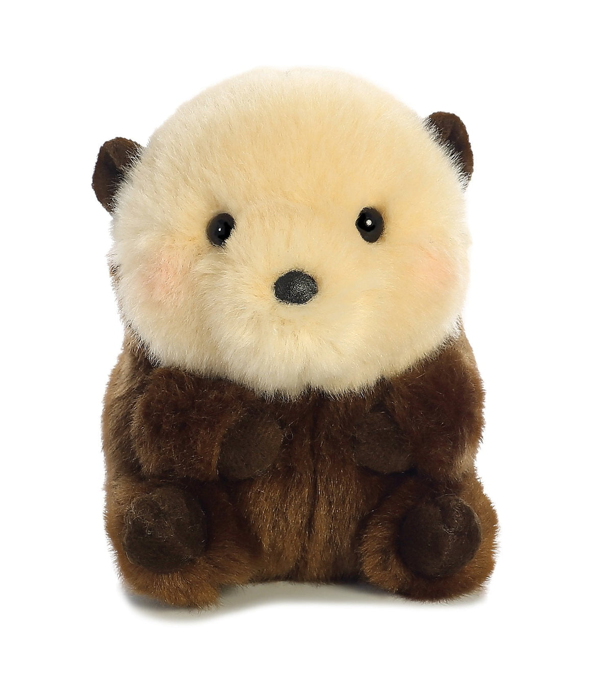 Aurora® Playful Rolly Pet™ Smiles Sea Otter™ Stuffed Animal - Compact Size for On-the-Go Fun - for Adults, Kids, Birthdays, and Anniversaries - Brown 5 Inches