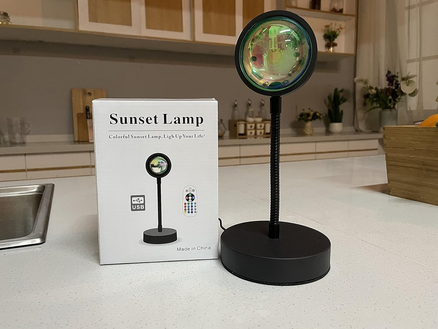 AuroraBeam Sunset Lamp – Cool-to-Touch Nursery Night Light for Baby Room and Playroom