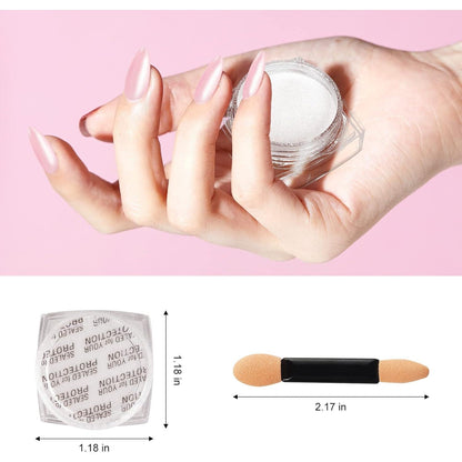 AuroraGleam 16 Jars Chrome Nail Powder Kit – Thoughtful Birthday Gift for Women Who Love DIY Nail Art
