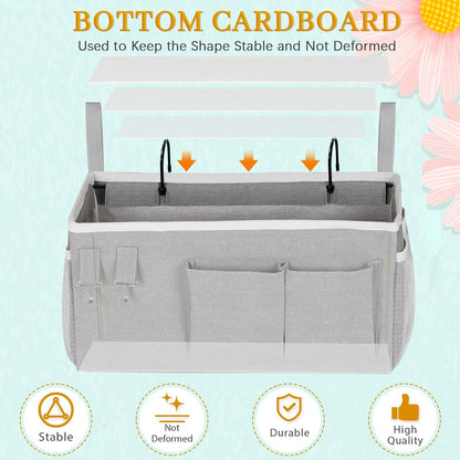 AuroraHome Bedside Caddy for Hostel and Dorm Beds Space Saving Organizer for Students and Their Essentials