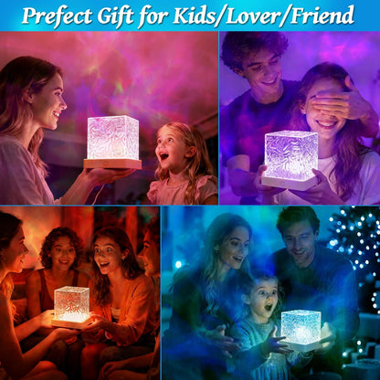 AuroraLume Compact Cube Night Light – Minimalist Ambient Light for Uncluttered Bedrooms and Shelves