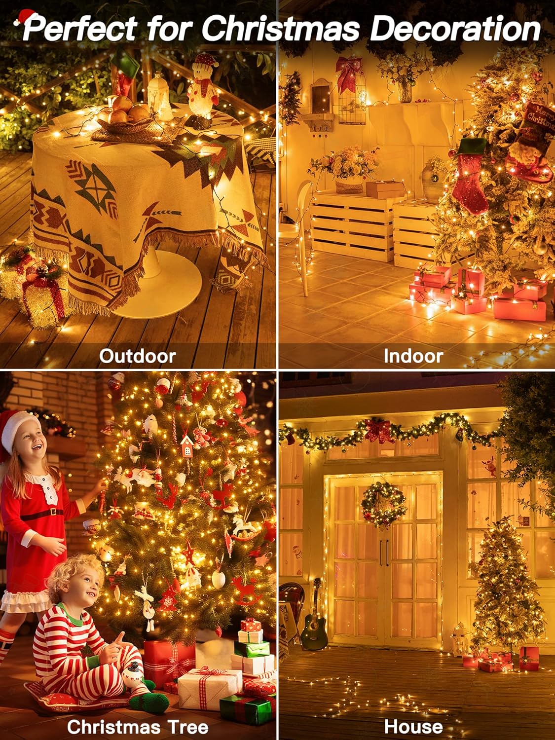 Auseinly Outdoor String Lights 66ft 200 LED Waterproof IP44 – Patio and Porch Roofline Decor, Warm White with Remote and Timer