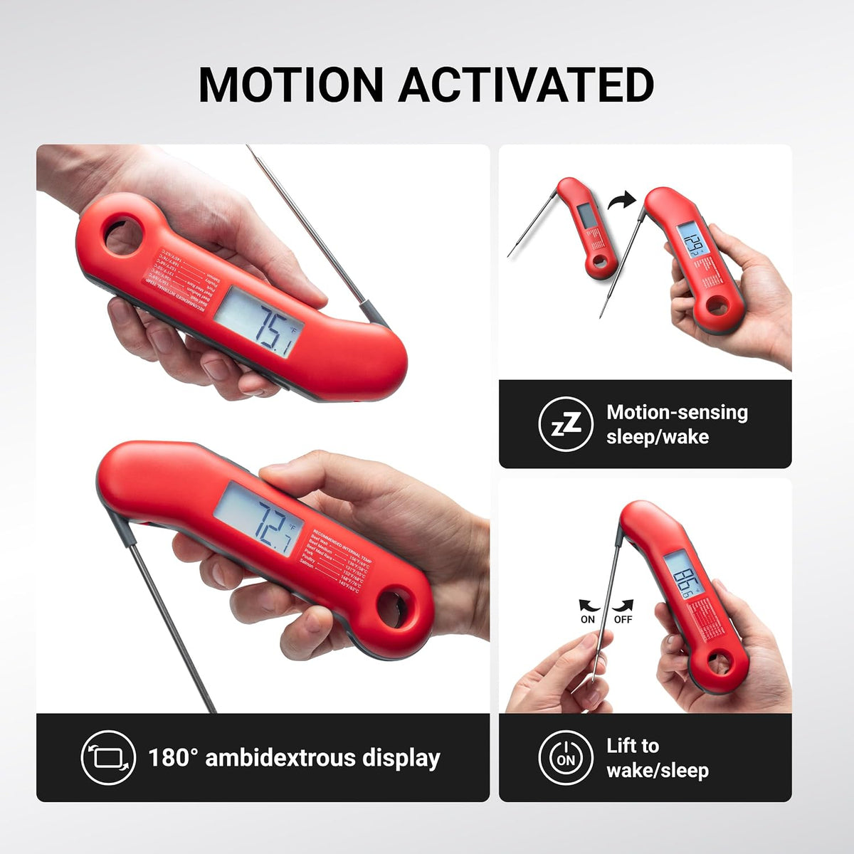 auto-rotating digital display with intelligent backlight for low-light use