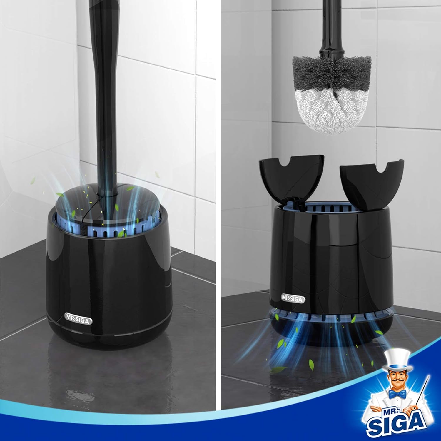 automatic lid that opens on lift and closes on placement for sanitary storage