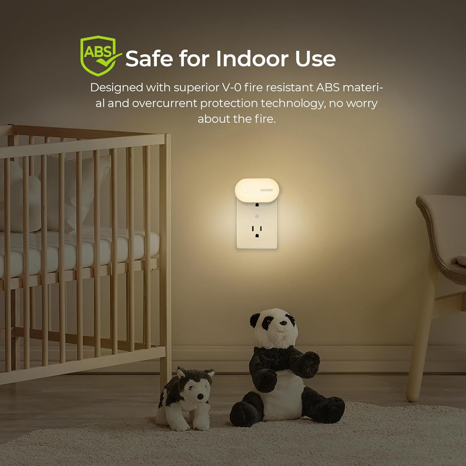 AUVON Dimmable LED Night Light – Warm White Plug in Accent Lighting for Living Room, Bedroom and Cozy Home Ambiance