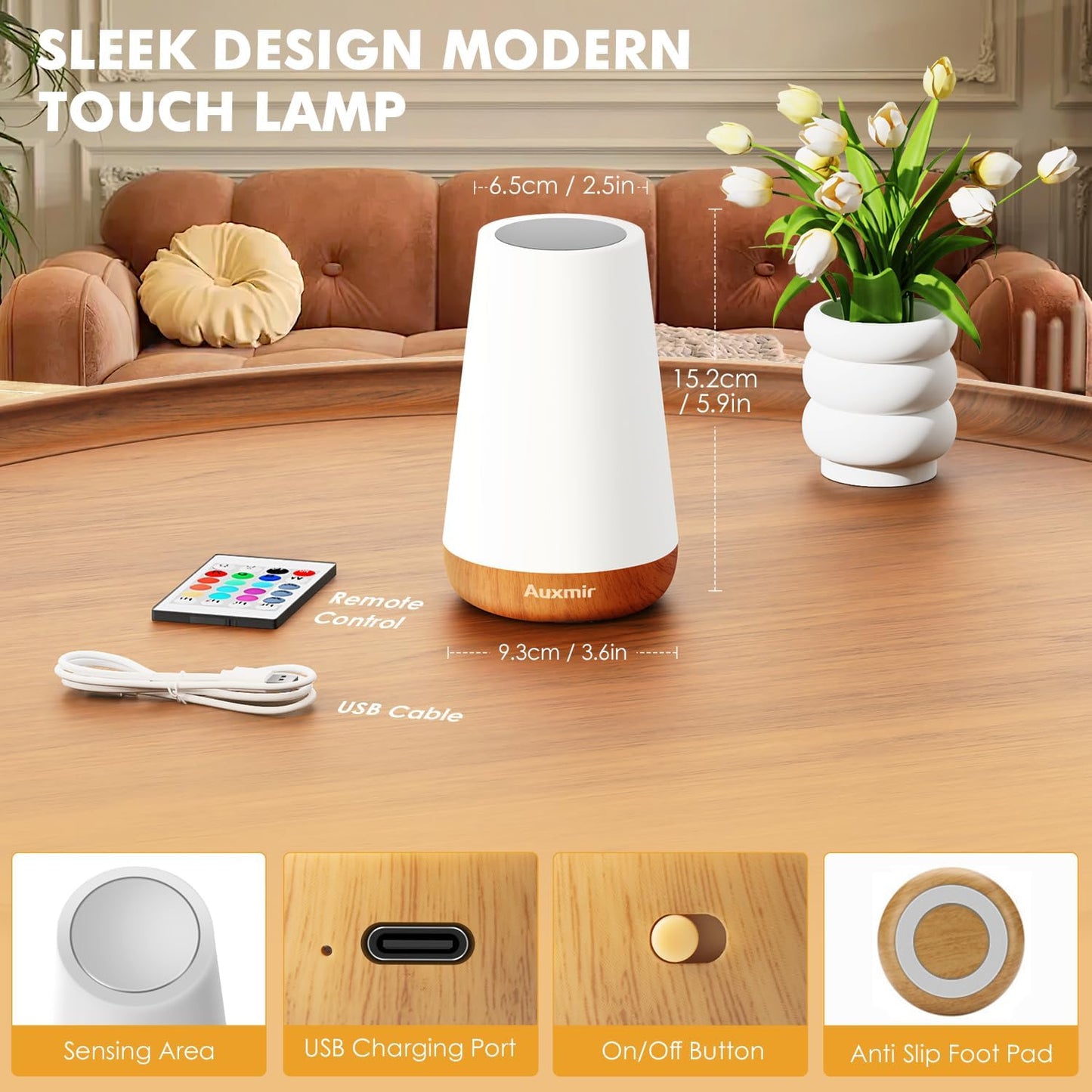 Auxmir LED Mood Lamp – Thoughtful Birthday Gift for Mom and Women with 13 Colors and Remote for Cozy Bedroom Ambiance