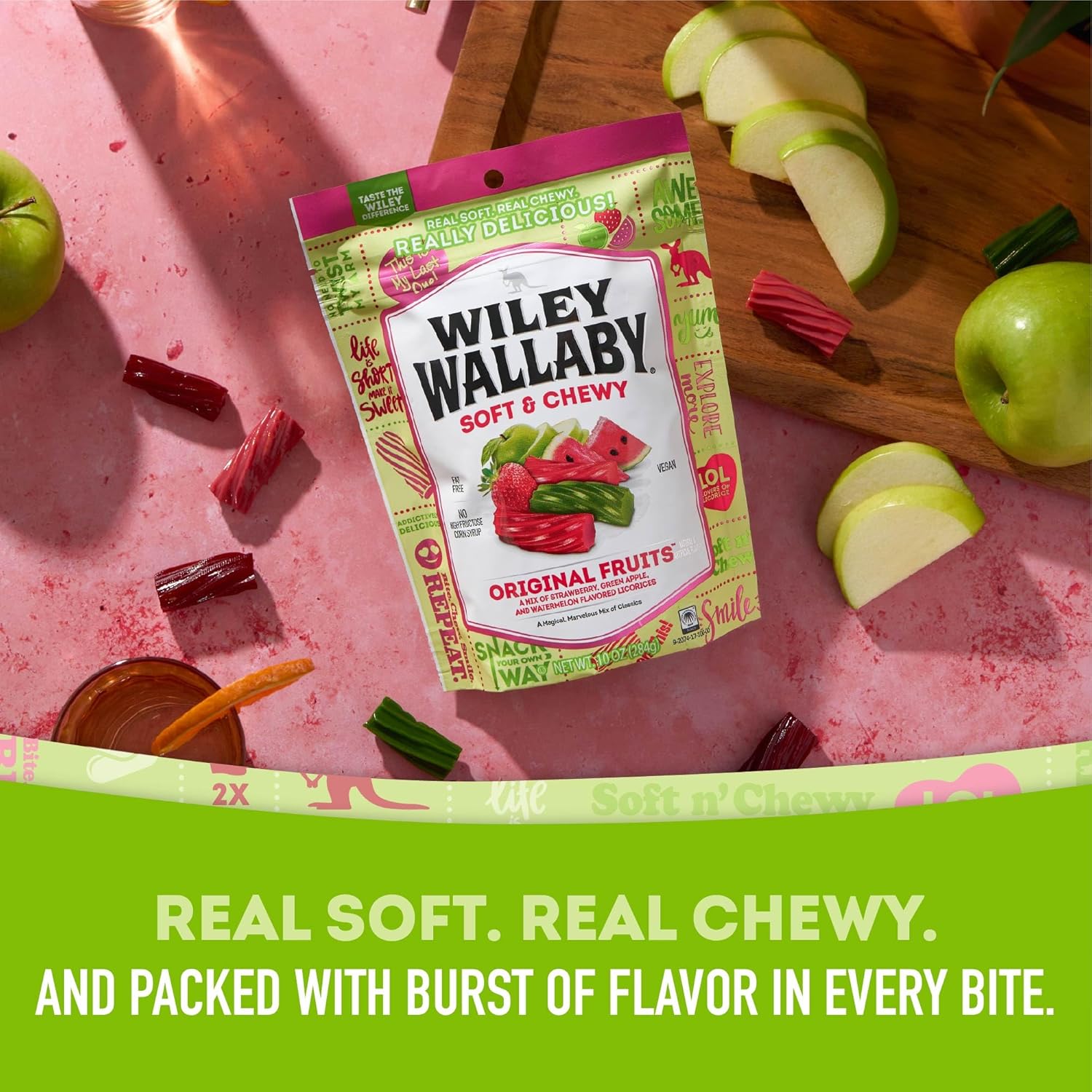 available across a 7-flavor wiley wallaby range plus licorice beans for variety seeking
