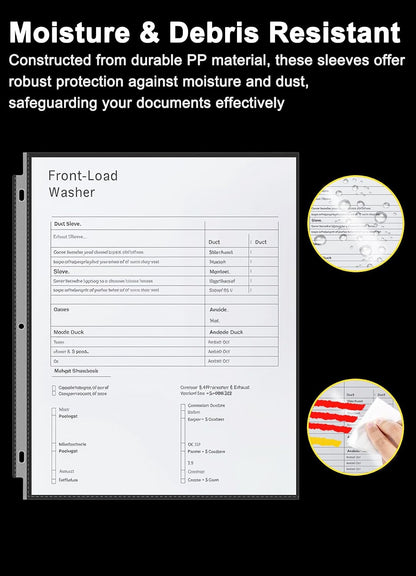 available in 100, 200, and 500 sheet packs with capacity for up to 2 sheets per pocket