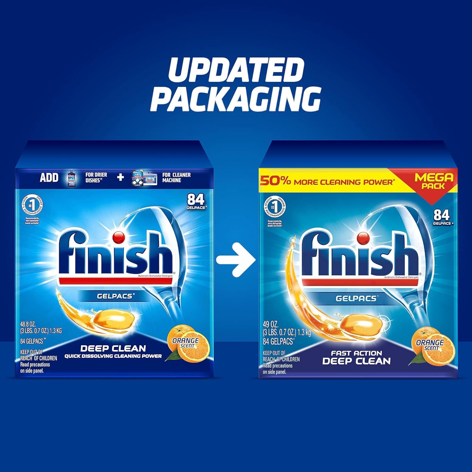 available in 32-count and 84-count pack sizes for light to heavy household use