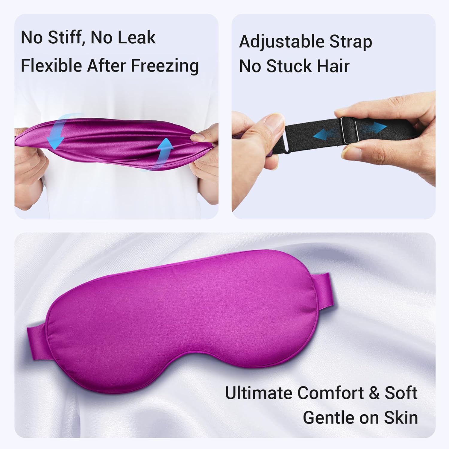 available in 4 color variants: pink, purple, black, and blue