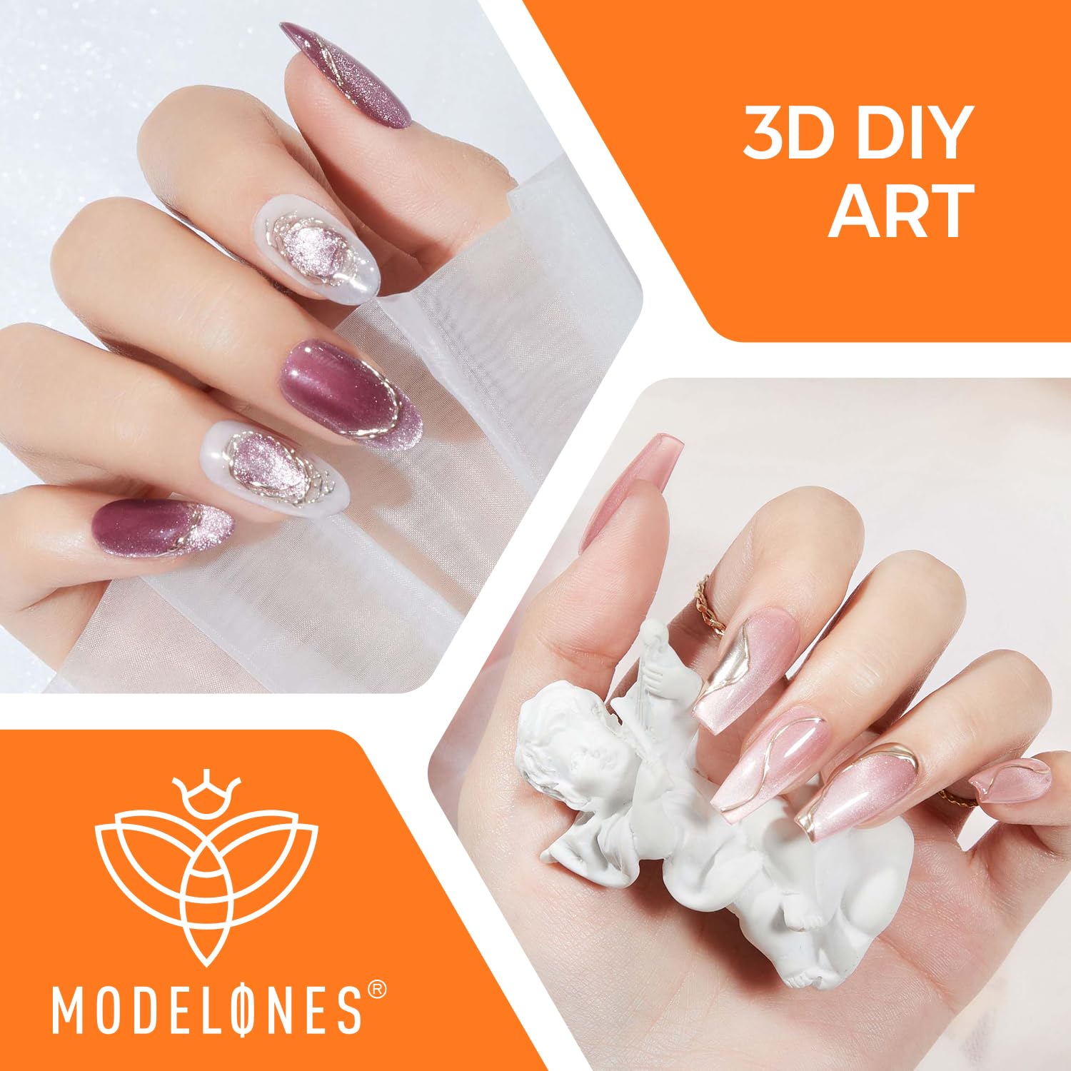 available in 6 shade/size variants including clear, nude, apricot, and metallic gold+silver bundles