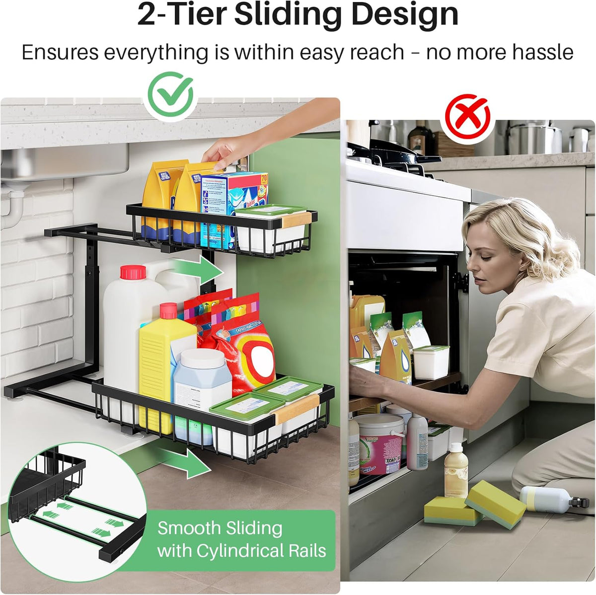 available in 7 finishes (black, white, grey, silver, pink, blue, green) in 1-pack and 2-pack configurations