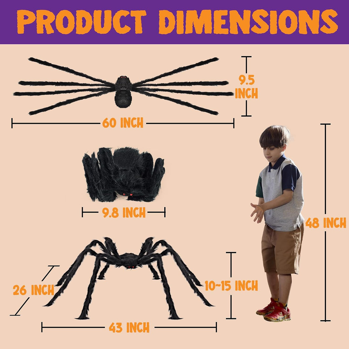 available in black, gray, and brown color variants to match varied halloween themes