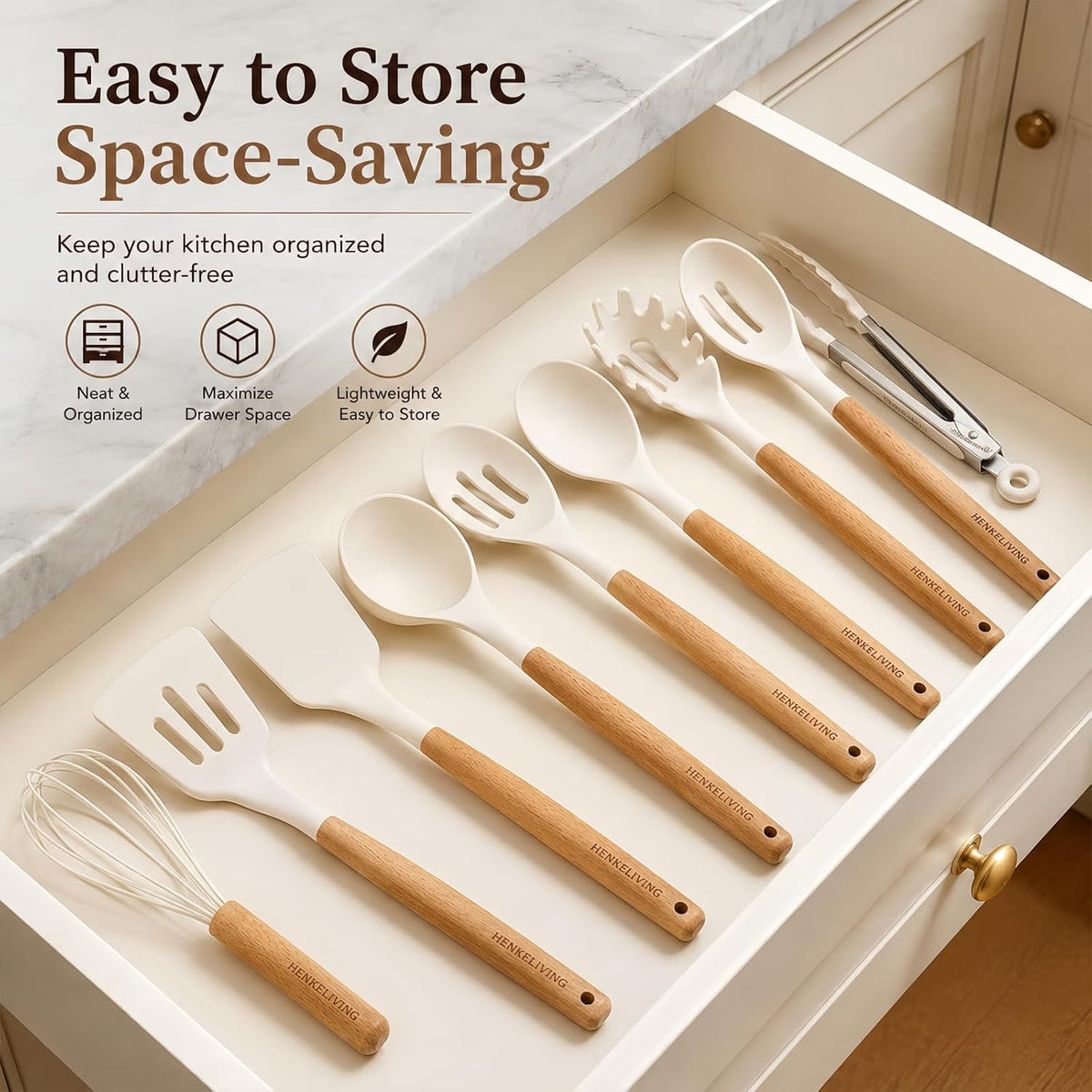 available in cream white and black colorways to match different kitchen palettes