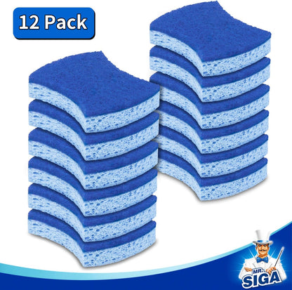 available in two color variants (royal blue/light blue and green/yellow) to fit kitchen aesthetics