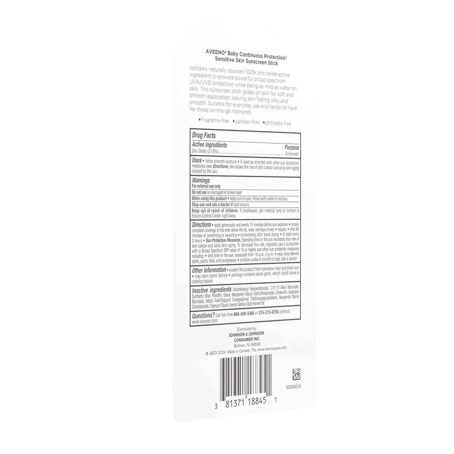 Aveeno Baby Continuous Protection Mineral Sunscreen Stick for Sensitive Skin – Gentle SPF 50 Sun Care for Infants and Toddlers at the Beach, Park, and Backyard Playdates