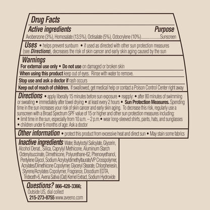Aveeno Broad Spectrum SPF 60 Sunscreen – Portable, Sweat-Resistant Protection for Active Outdoor Sports