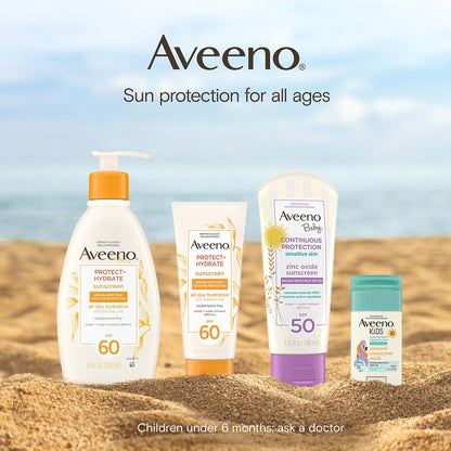Aveeno Broad Spectrum SPF 60 Sunscreen – Portable, Sweat-Resistant Protection for Active Outdoor Sports