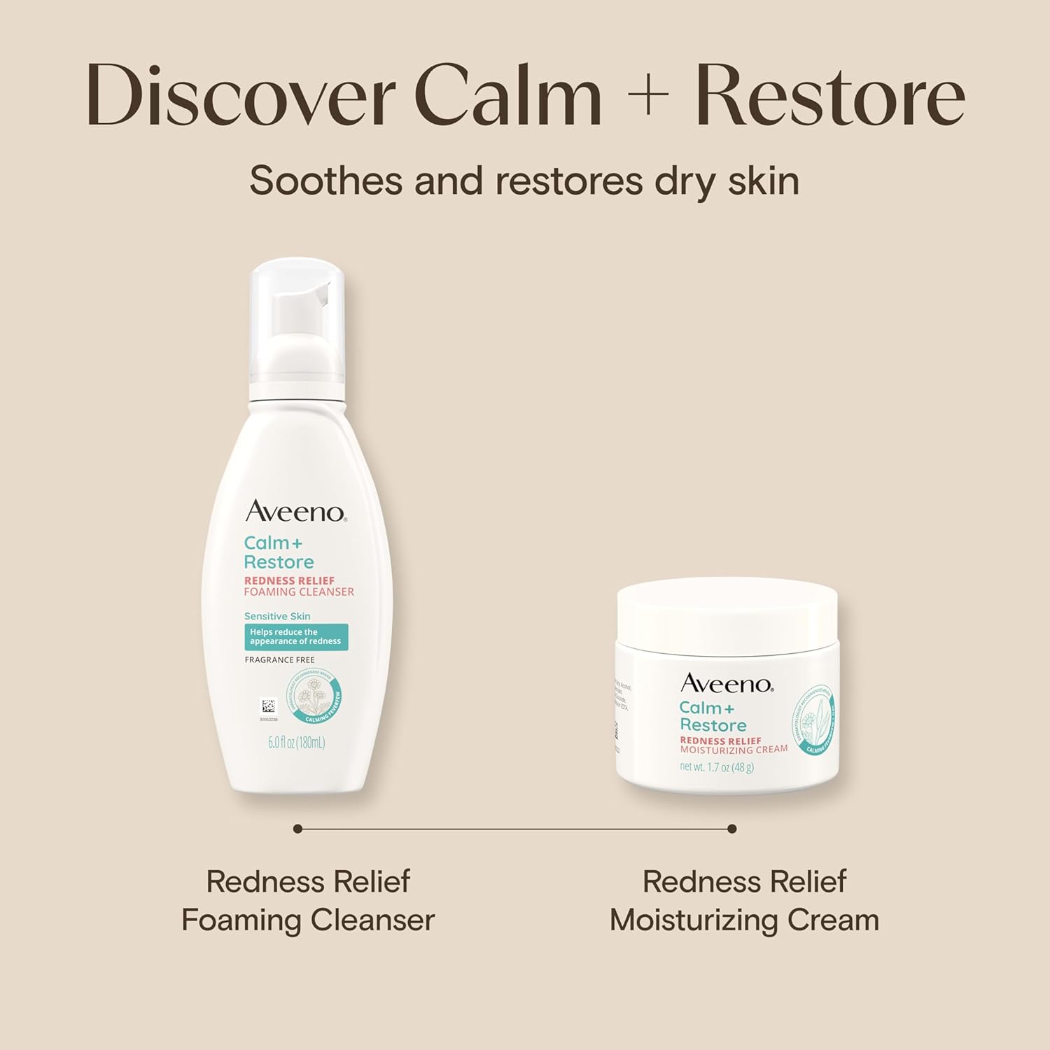 Aveeno Calm + Restore Facial Moisturizer – Thoughtful Self-Care Gift for Women with Sensitive Skin, 1.7 oz