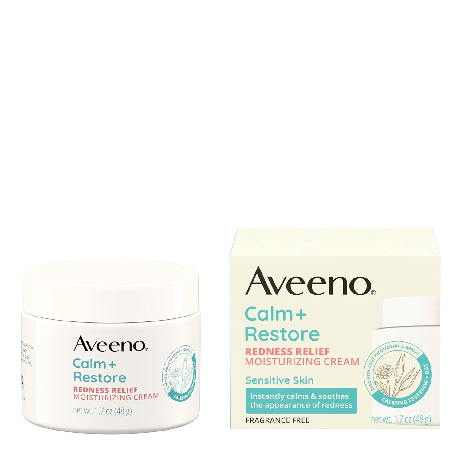 Aveeno Calm + Restore Facial Moisturizer – Thoughtful Self-Care Gift for Women with Sensitive Skin, 1.7 oz