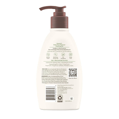 Aveeno Daily Foaming Gel Cleanser – Soap Free Sulfate Free Daily Wash Gentle for Reactive Skin Users