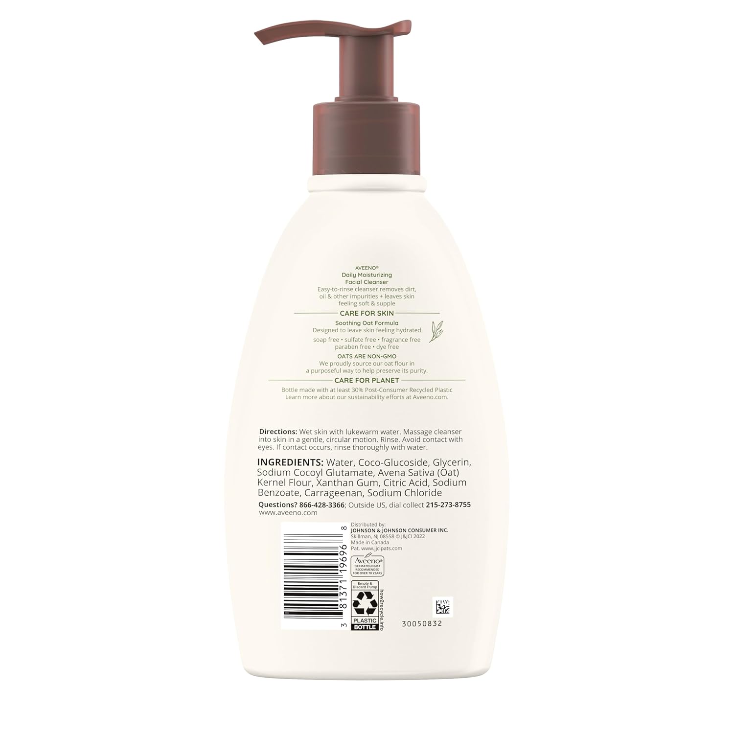 Aveeno Fragrance-Free Cleanser – Minimalist Face Wash with Essential Ingredients Only