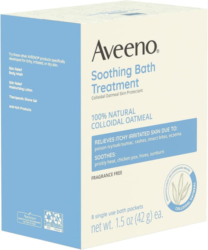 Aveeno Fragrance-Free Oatmeal Bath Treatment – Dermatologist-Recommended Soothing Soak for Skin Flare-Ups