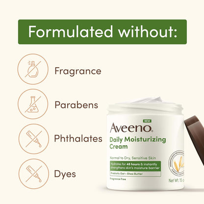 Aveeno Fragrance-Free Sensitive Skin Cream – Essential Multi-Use Moisturizer for Intentional Living