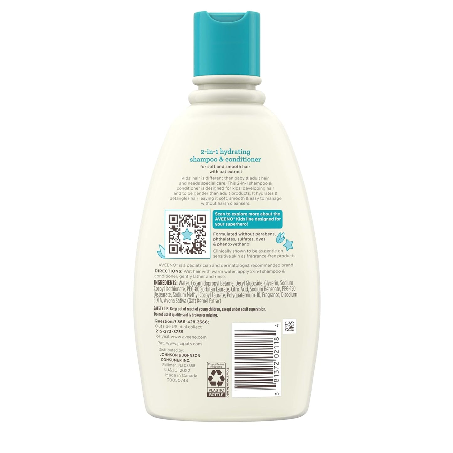 Aveeno Kids Gentle Hair Cleanser & Conditioner, Dermatologist-Tested Safe for Kids' Scalps