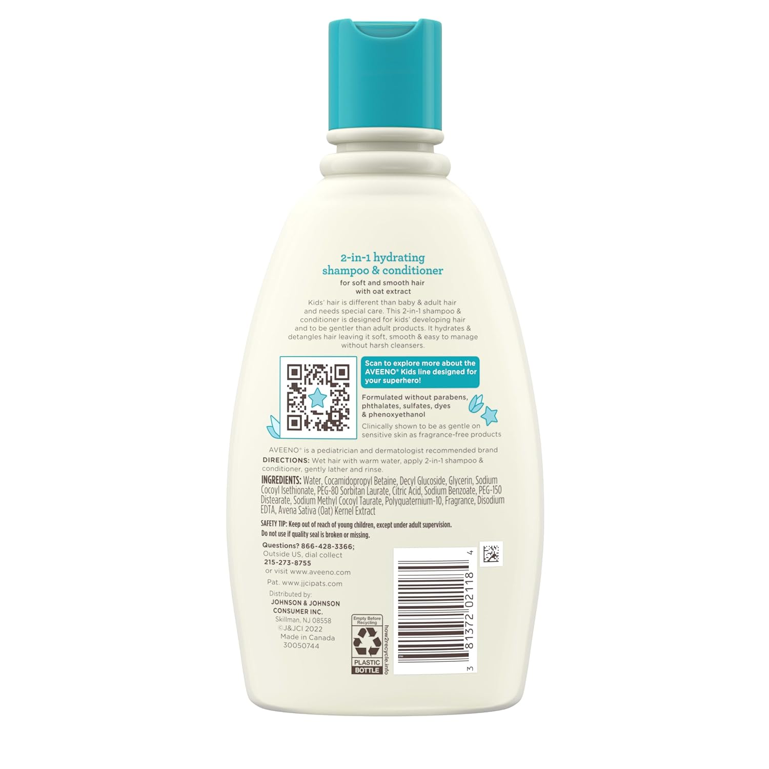 Aveeno Kids Gentle Hair Cleanser & Conditioner, Dermatologist-Tested Safe for Kids' Scalps