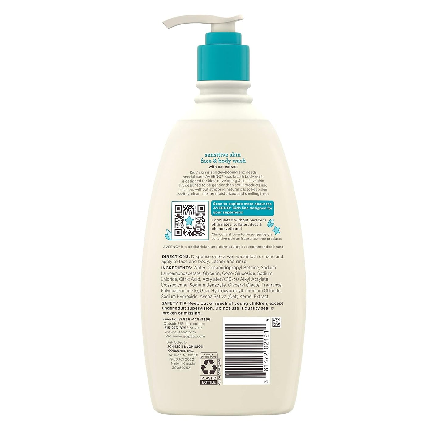 Aveeno Kids Tear-Free Wash – Soothing, Moisturizing Cleanser for Stress-Free Evening Bath Time Rituals