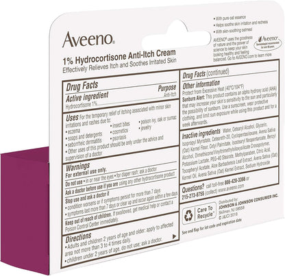 Aveeno Maximum Strength 1% Hydrocortisone Anti-Itch Cream – Soothing Psoriasis Flare-Up Care for Nightly Wind-Down Routine, 1 oz