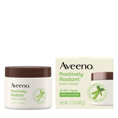 Aveeno Positively Radiant Elevated Face & Neck Night Cream – Dermatologist-Crafted Formula for Refined Skin