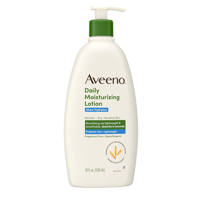 Aveeno Sheer Hydration Fragrance-Free Body Lotion with Prebiotic Oat – Thoughtful 48-Hour Moisturizer Gift for Mom with Sensitive or Dry Skin