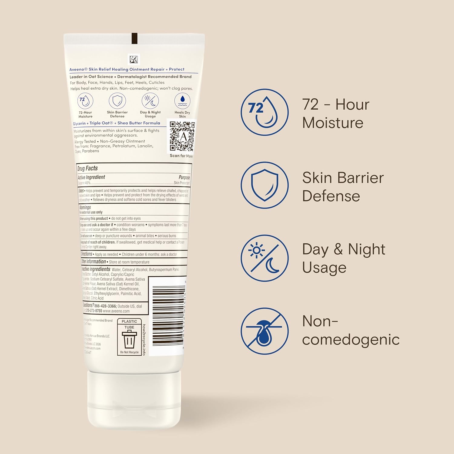 Aveeno Skin Relief Healing Ointment – One-Jar Multi-Use Replacement for Face, Lips, Hands, Feet, and Cuticles