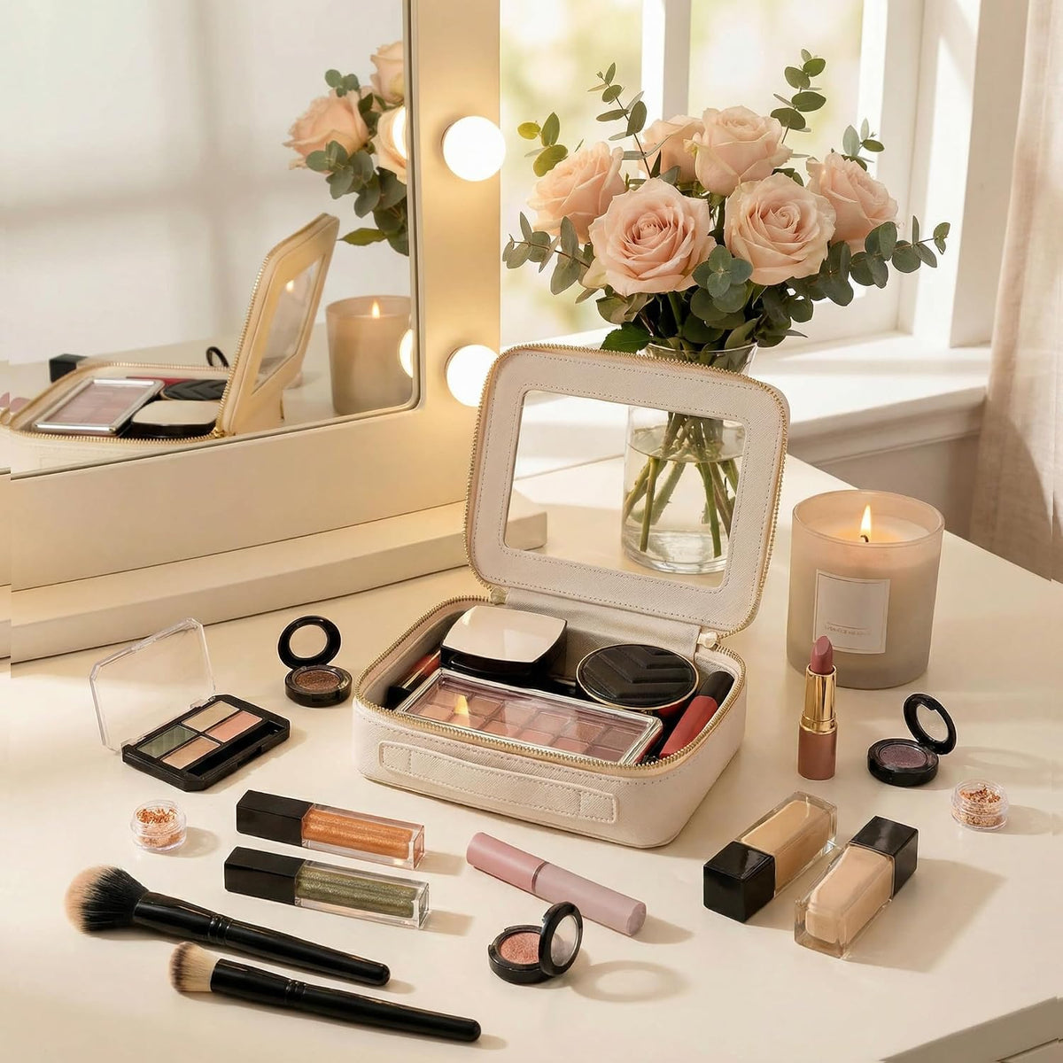 Aveniee Clear Makeup Pouch – Heartfelt Valentine's Day Gift for Girlfriend, TSA-Ready Cosmetic Organizer