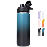Fijinhom Double Wall Vacuum Water Bottle 24oz Wide Mouth, Desk Friendly Bottle Keeping Drinks Hot During Long Work Sessions