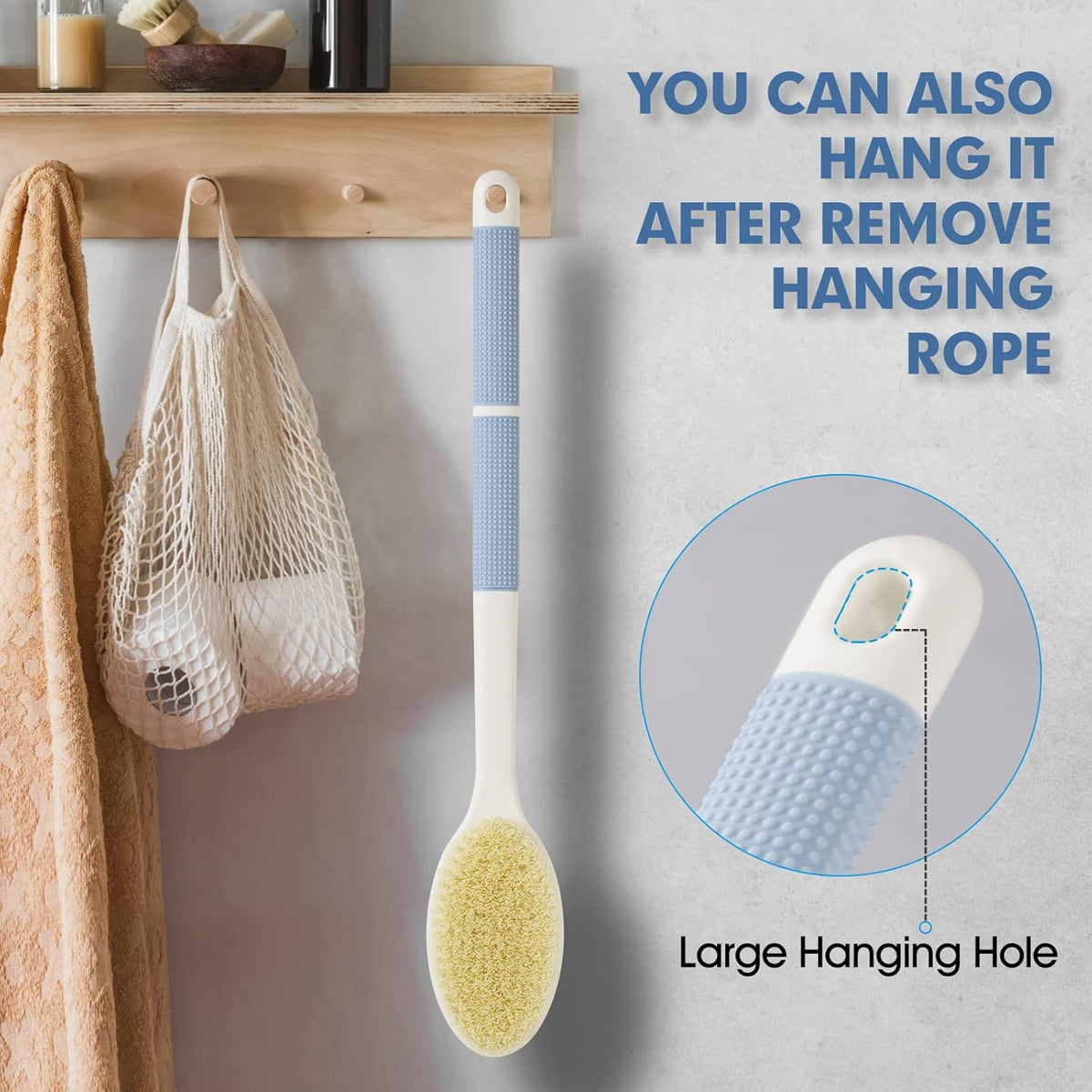 Back Scrubber Anti Slip for Shower – Practical Long Handle Bath Gift for Mom, Grandma, and Older Parents