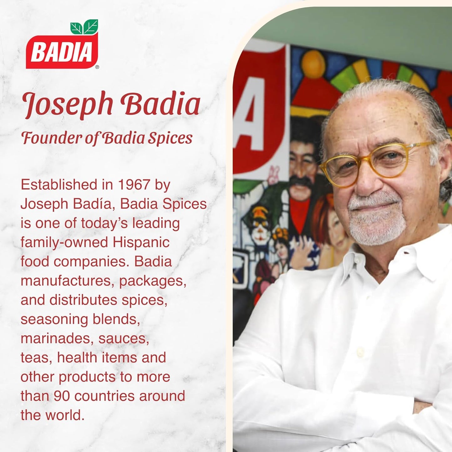 backed by badia spices, a family-owned company established in 1967