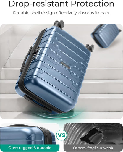 BAGSMART Carry On Luggage – 20 Inch Travel Gift for Frequent Flyers, Lightweight Polycarbonate Hard Shell Suitcase