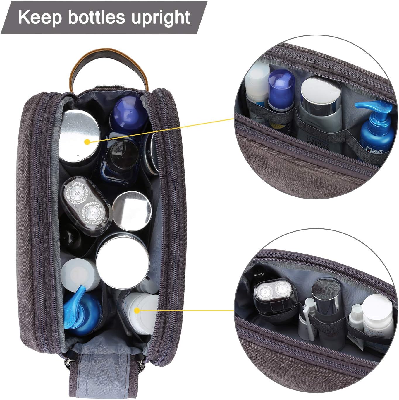 BAGSMART Dopp Kit for Men – Road Trip and Outdoor Adventure Toiletry Pouch, Water-Resistant