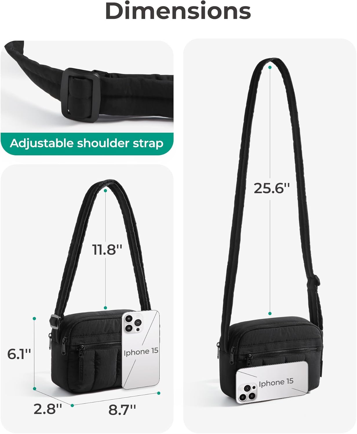 BAGSMART Outdoor Crossbody Purse – Featherlight Nylon Bag for Trails, Festivals and City Days
